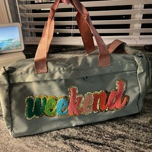 Weekend Bag with Chenille Patch Detail